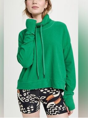 Women’s Sweaty Betty London Harmonise Luxe Fleece Pullover Sweatshirt Green 8-10